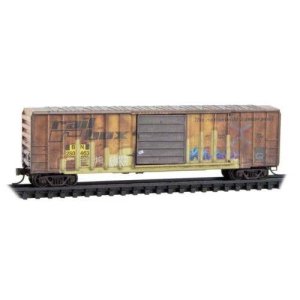 Micro-Trains 25144019 - N Scale 50' Rib-Side Single-Door Boxcar No Roofwalk - Ready to Run -- Bur...