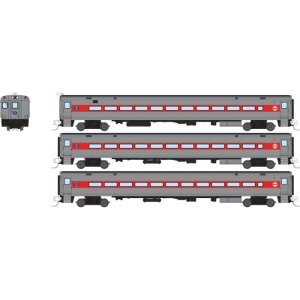 Rapido 528053 - N Comet Car: CDOT Connecticut - Late Scheme: Set #1 (Cab Car and 2 Coaches)