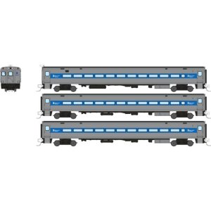 Rapido 528062 - N Comet Car: MNCR Metro-North - Late Scheme: Set #1 (Cab Car and 2 Coaches)