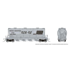 Rapido 533004-3 - N Scale Flexi Flo Hopper (Late) - Penn Central (Billboard Repaint) #897854 - FI...