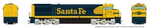 Rapido 55514 - HO GE U30CG w/o SG (DC/DCC/Sound): Santa Fe - Yellow Warbonnet w/ Small Logo: 8004
