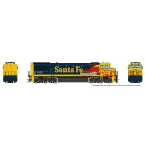 Rapido 55515 - HO GE U30CG w/o SG (DC/DCC/Sound): Santa Fe - Yellow Warbonnet Weathered: #8001
