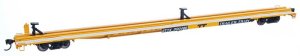 Walthers Mainline 5558 - HO 85Ft General American G85 Flatcar - GTTX (Yellow) #300486