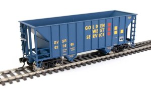 WalthersMainline HO 56604 34ft 100 Ton 2 Bay Hopper - Golden West #629566