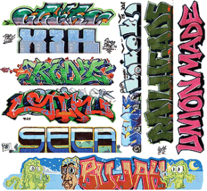 Blair Line 1260 - N Scale Modern Tagger Graffiti Decals - Set #11 (9pcs)