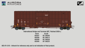 Aurora Miniatures 603040 - N Scale Gunderson 6276cf 50' Plate F Boxcar - IBT 300235