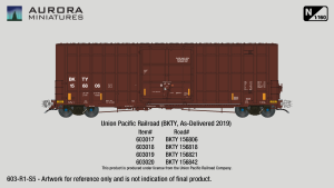 Aurora Miniatures 603020 - N Scale Gunderson 6276cf 50' Plate F Boxcar - BKTY 156842