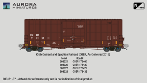 Aurora Miniatures 603028 - N Scale Gunderson 6276cf 50' Plate F Boxcar - COER 173432