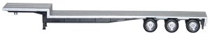 Herpa Models 5454 HO Scale 48' 3-Axle Drop-Deck Trailer - Assembled -- Silver, Chrome Wheels