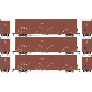 Athearn 75272 HO Scale - RTR 60Ft Gundreson Box Car - MTNR (3-pkg)