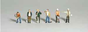 Woodland Scenics 1850 HO Scenic Accents Figures Road Crew pkg(6)