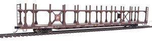 Walthers Mainline 8021 - HO 89ft Flatcar w/ Bi-Level Open Auto Rack - Pennsylvania Rack, Trailer ...