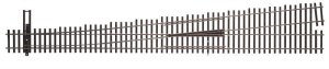 Walthers Track 83019 - HO Code 83 Nickel Silver DCC-Friendly #8 Turnout - Left Hand 