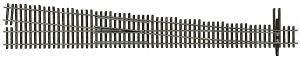 Walthers Track 83020 - HO Code 83 Nickel Silver DCC-Friendly #8 Turnout - Right Hand 