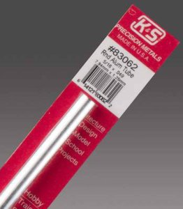 K&S Engineering 83062 All Scale - 5/16 inch OD Round Aluminum Tube - 0.049inch Thick x 12inch Lon...