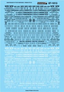 Microscale Decals 87-1013 - HO Scale - Maintenance of Way - Markings - Roman Style Lettering - De...