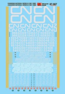 Microscale 87567 - HO Canadian National Diesels (1961-1992) - Decals