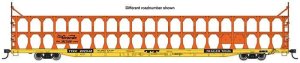 Walthers Mainline 8208 - HO 89' Flatcar w/Tri-Level Open Auto Rack - Ready to Run -- Denver & Rio...