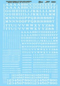 Microscale Decals 70001 - N Scale - Alphabets - Railroad Roman - White - Decal