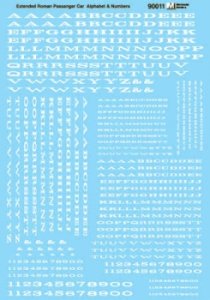 Microscale Decals 60-80-1 - N Scale - Alphabets - Extended Railroad Roman - White - Decal