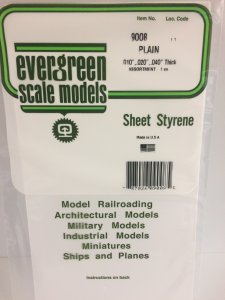 Evergreen 9008 - Styrene Sheet Plain - 6 x 12" -- Assortment