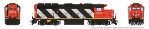 Rapido 40550 - HO EMD GP40 - DCC & Sound - Canadian National (Stripes) #9316 - Otter Valley Railr...