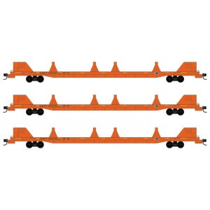 Micro Trains 99302203 - N Scale 89Ft Flat Car - CSX (Rail Repair) - 3pkg
