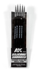 AK Interactive 9085 - Interactive Medium Tip Small Size Silicone Brushes