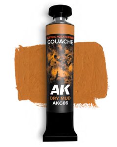 AK Interactive G06 - AK Gouache: Dry Mud Weathering Paint 20ml Tube