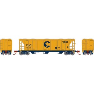 Athearn 28347 - N Scale PS-2 2893 3-Bay Covered Hopper - Chessie C&O #2063
