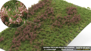 Martin Welberg Scenic Studios WB-PR242 - Layered Tufts - Red Flowers - 2-4.5mm