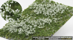 Martin Welberg Scenic Studios WB-PWH242 - Layered Tufts - White Flowers - 2-4.5mm