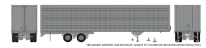 Rapido 1146995 - HO 40' Fruehauf Fluted Side Volume Van: Silver, Unlettered