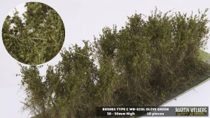 Martin Welberg Scenic Studios WB-SCOL - Bushes - Type C - Olive Green - 30-40mm