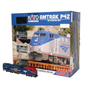 Amtrak P42 Superliner Starter Set - Standard DC -- Amtrak #108 (50th PhaseVI) Viewliner Baggage, ...
