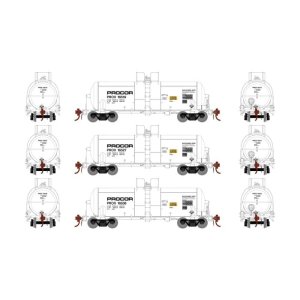 Athearn Genesis 15324 - N 13,600 Gallon Acid Tank, PROX White 3-Pack