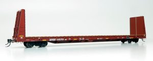 Rapido 147008-4 - HO 66ft Bulkhead Flatcar - BNSF Railway (Mineral Brown) #545804
