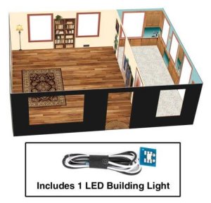 Walthers Cornerstone 4704 - HO Scale Brick Cape Cod House - Spaces -- Interior Lighting and Detai...