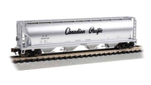 Bachmann 19165 - N Scale Canadian Cylindrical 4-Bay Grain Hopper - Ready to Run - Silver Series(R...