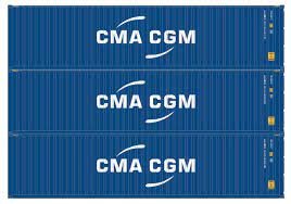 Athearn RTR 28371 - HO 40ft Corrugated Container - CMA-CGM (3pk)