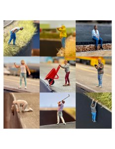 MiniPrints EDGE-FIGURES-9-BUNDLE - HO Scale Edge Figures - 9 Bundle - Unpainted