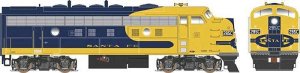 Bowser 24616 - HO EMD F9A w/LokSound & DCC - Executive Line -- Santa Fe #286 (Warbonnet, blue, ye...