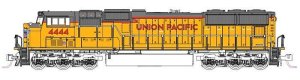 Kato 176-7618 - N Scale EMD SD70M with Flat Radiators - Standard DC -- Union Pacific #4444 (Armou...