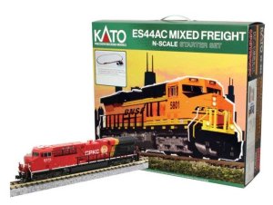 Kato 1060027 - N Scale GE ES44AC GEVO Mixed Freight Starter Set - Standard DC -- Canadian Pacific...
