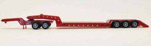 Herpa Models 5392 - HO Heavy-Duty Lowboy Trailer - Assembled -- Red
