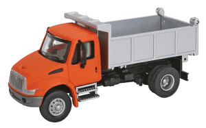 Walthers SceneMaster 11633 - HO International(R) 4300 Crew Cab Dump Truck - Orange Cab, Silver Du...