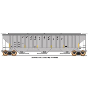 Intermountain 672302-06 - N Scale Trinity Rib-Side Hopper, Reading Blue Mountain & Northern #1015...