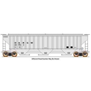 Intermountain 672306-06 - N Scale Trinity Rib-Side Hopper, Rio Grande - D&RGW #10845