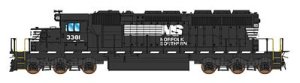 InterMountain 69326S-08 - N Scale EMD SD40-2 - DCC/Sound -- Norfolk Southern (black, white, Dashe...