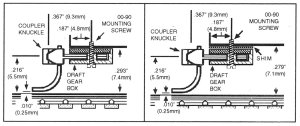 Micro Trains Line 102007 - N Kato Coupler Conversion - Fits SD40 - Medium Shank - Assembled (2 pa...